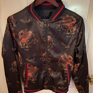 Zara Man Oriental Print Bomber Jacket - Size Small - Like New
